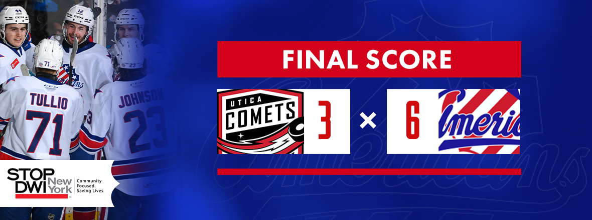 AMERKS MOVE INTO FIRST PLACE WITH 6-3 WIN OVER COMETS