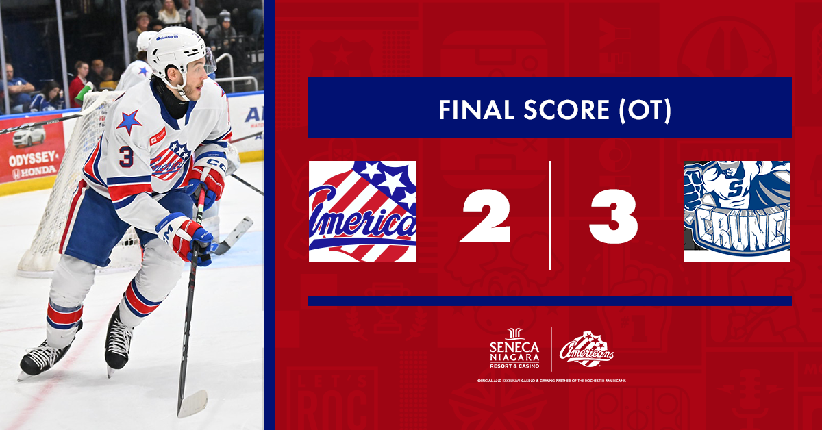 CRUNCH SNEAK BY AMERKS IN OVERTIME AGAIN | Rochester Americans