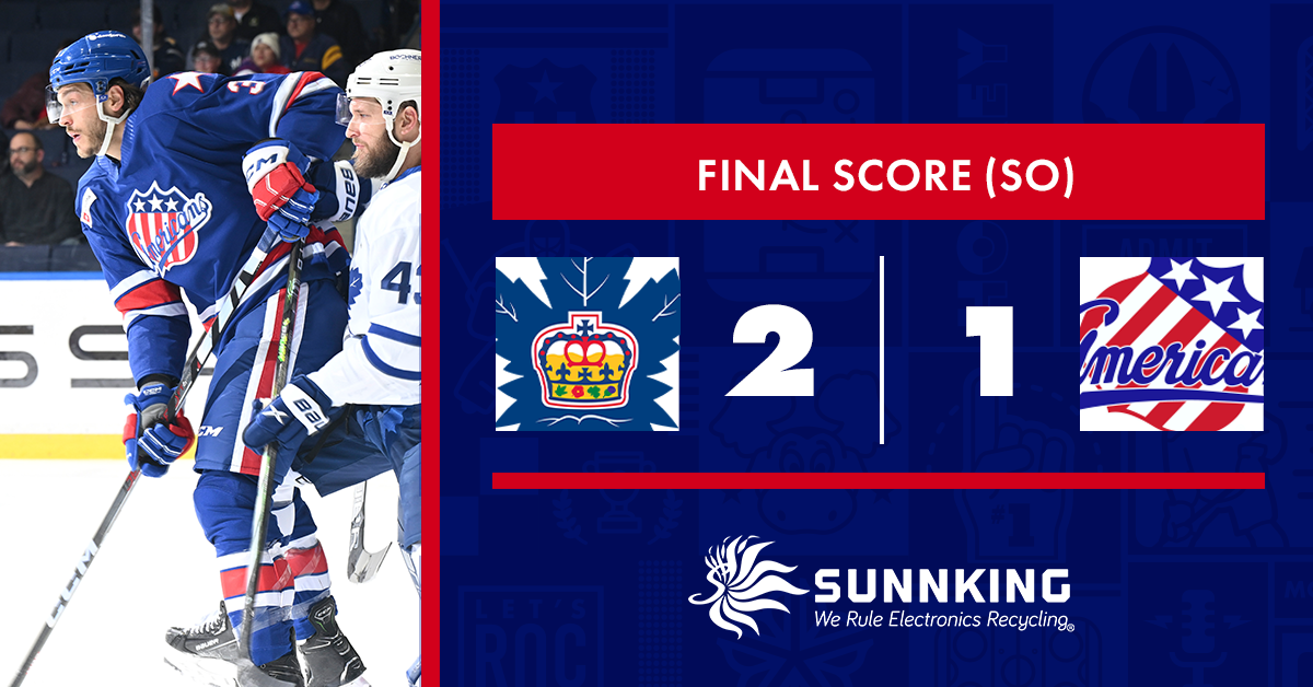 GOALTENDING DUEL ENDS IN SHOOTOUT LOSS TO MARLIES | Rochester Americans