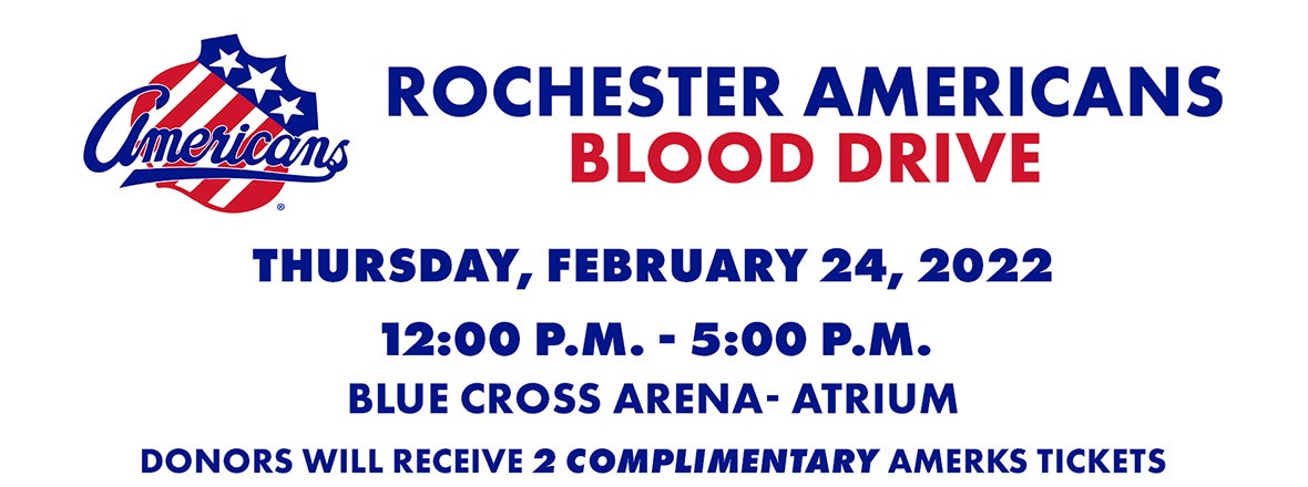 AMERKS HOSTING BLOOD DRIVE AT BLUE CROSS ARENA FEB. 24