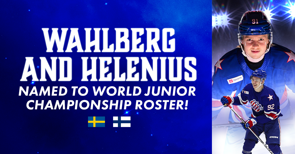 HELENIUS, WAHLBERG ASSIGNED TO NATIONAL JUNIOR TEAMS FOR 2025 IIHF